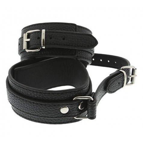 Черные оковы ANKLE CUFFS WITH CONNECTION STRAP