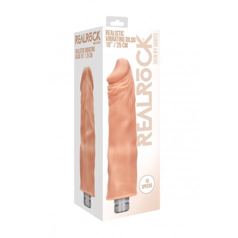 Телесный вибратор-реалистик Vibrating Dildo - 27,5 см.